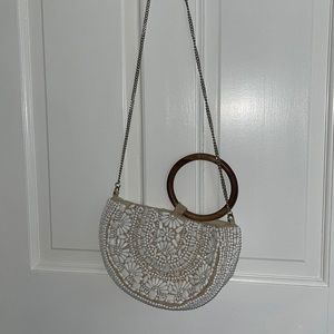 Zara White Beach Clutch